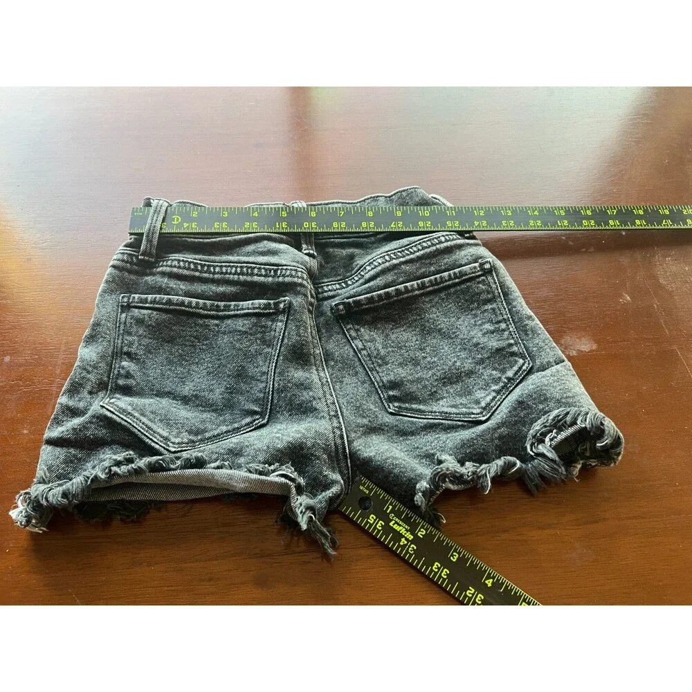 MUDD Jr‎ Womens High Rise Shortie Shorts Sz 0 Pockets Stretch Black Beach Travel